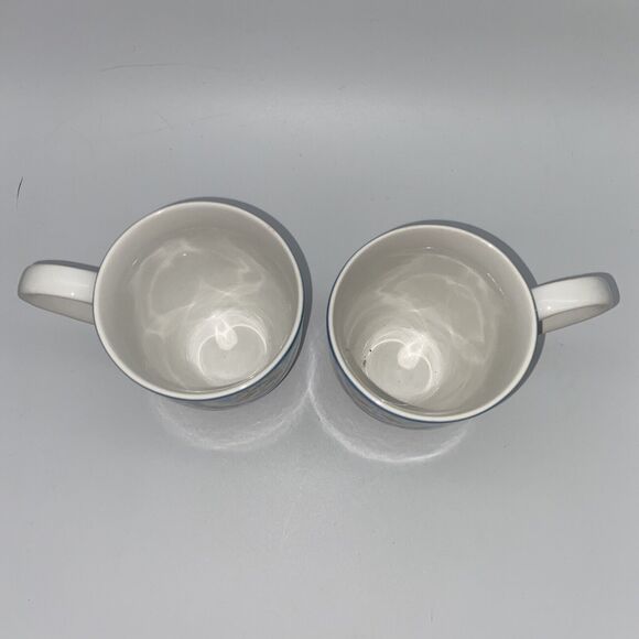 222 Fifth Tunisia Porcelain Floral Blue Coffee Cup Mug Set of 2 - Picture 3 of 10